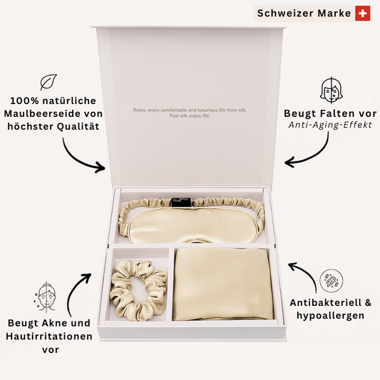 100% Maulbeerseiden Set - für gesunde Haut und Haare
